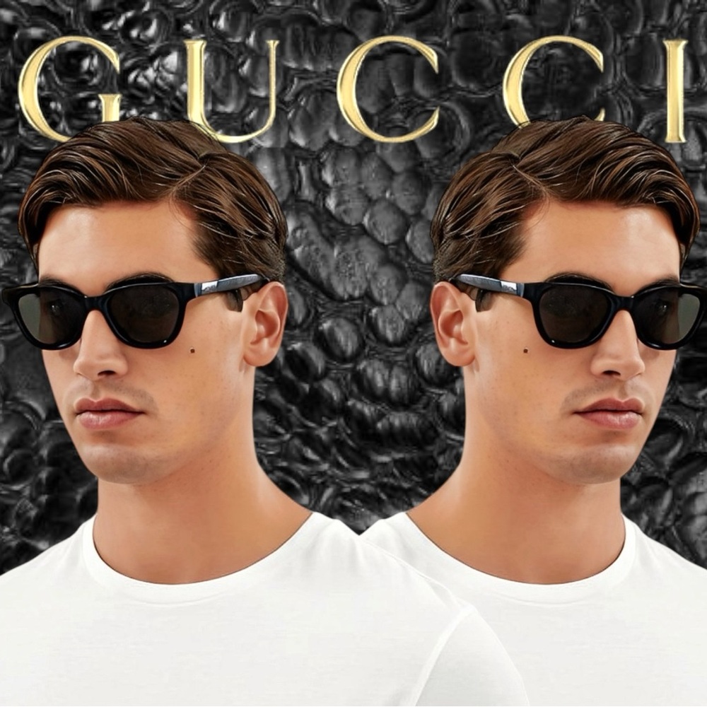 GUCCI Men's Sunglasses GG 1116/S 001 Black/Dark Gray Sunglasses w/ Green Case